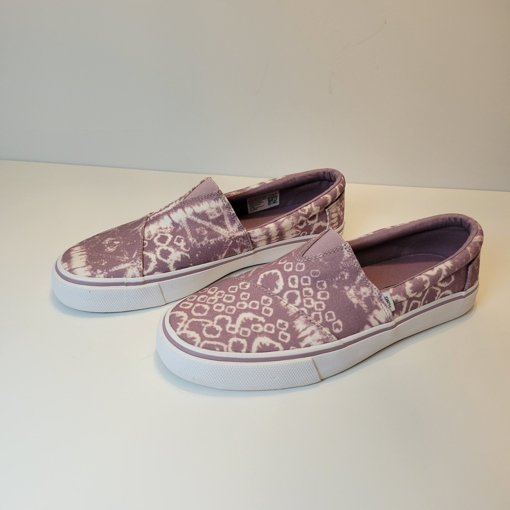 TOMS 9.5 Alpargata Fenix Slip On Tie Dye Canvas Sneaker Womens Purple - Picture 3 of 11